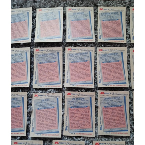 Vintage Baseball Cards - Lot of 31 Cards from 1982 Topps Kmart 20th Anniversary - Picture 8 of 10